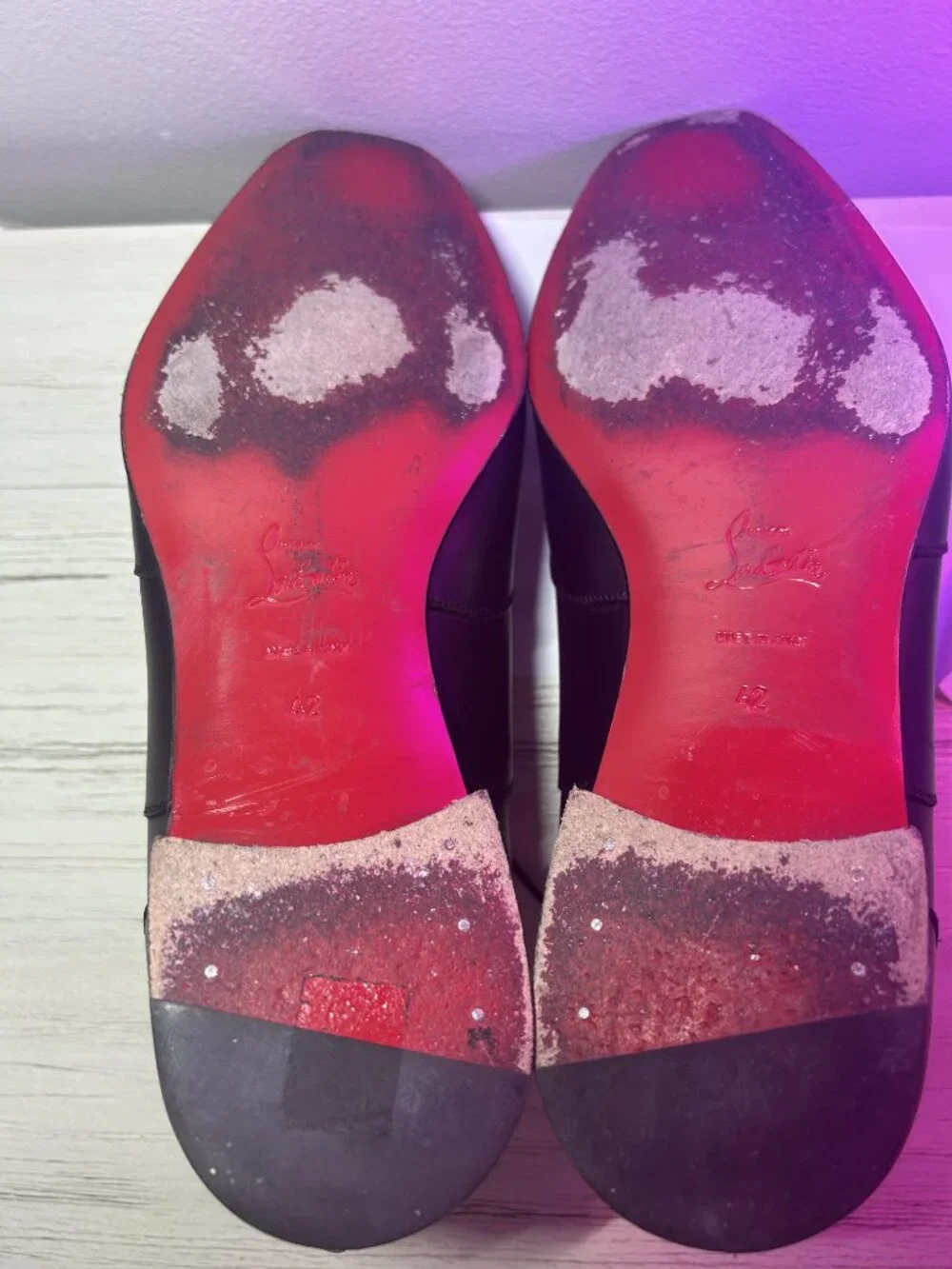 Christian Louboutin black oxfords, size 42
